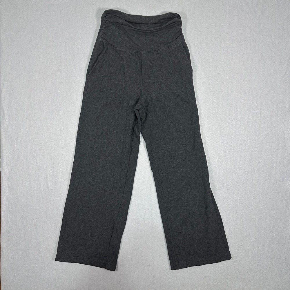 Lululemon Charcoal Gray Wide Leg Yoga Pants‎ Ruched High Waist Modal Size 6